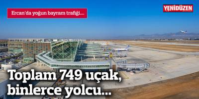 Ercan'da yoğun bayram trafiği...