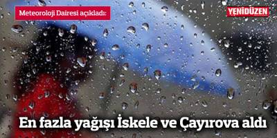 En fazla yağışı İskele ve Çayırova'da kaydedildi