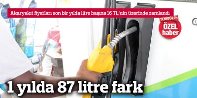 1 yılda 87 litre fark
