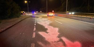 Lefkoşa-Girne yoluna dökülen yağ nedeniyle polis uyarıda bulundu