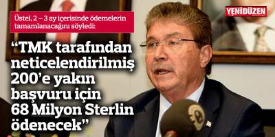 “TMK tarafından neticelendirilmiş 200’e yakın başvuru için 68 Milyon Sterlin ödenecek”