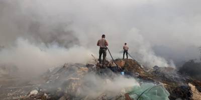 17 dönümlük alan içerisindeki çöp, moloz ve kuru otlar yandı