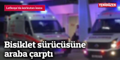 Bisiklet sürücüsüne araba çarptı