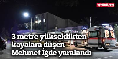 3 metre yükseklikten kayalara düşen Mehmet İğde yaralandı