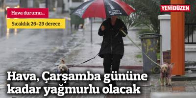 Hava, Çarşamba gününe kadar yağmurlu olacak