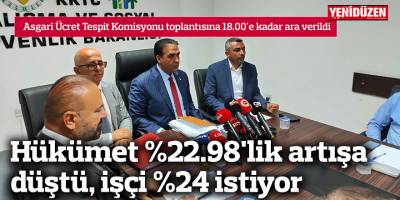 Hükümet %22.98'lik artışa düştü, işçi %24 istiyor