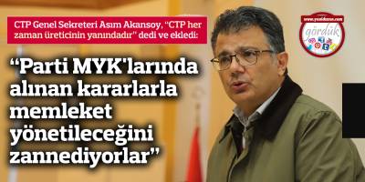 “Parti MYK'larında alınan kararlarla memleket yönetileceğini zannediyorlar”