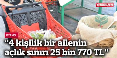 “4 kişilik bir ailenin açlık sınırı 25 bin 770 TL”