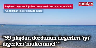 “59 plajdan dördünün değerleri ‘iyi’  diğerleri ‘mükemmel’ ”