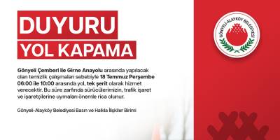 Gönyeli çemberi ile Girne ana yolunun bir bölümünde yarın temizlik çalışması yapılacak