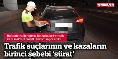 Trafik suçlarının ve kazaların birinci sebebi ‘sürat’