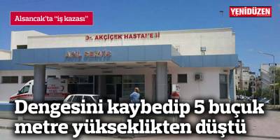 Dengesini kaybedip 5 buçuk metre yükseklikten düştü