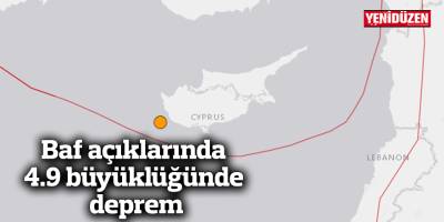 Baf açıklarında 4.9 büyüklüğünde deprem