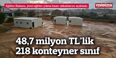 48,7 milyon TL'lik 218 konteyner sınıf