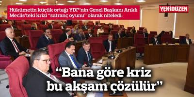 Hükümetin küçük ortağı YDP’nin Genel Başkanı Arıklı Meclis’teki krizi “satranç oyunu” olarak niteledi