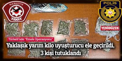 Polisten Türkeli’nde “Emek Operasyonu”…Yaklaşık yarım kilo uyuşturucu ele geçirildi, üç kişi tutuklandı