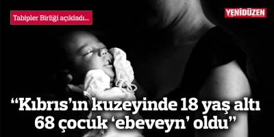“Kıbrıs’ın kuzeyinde 18 yaş altı 68 çocuk ‘ebeveyn’ oldu”