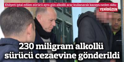 230 miligram alkollü sürücü cezaevine gönderildi
