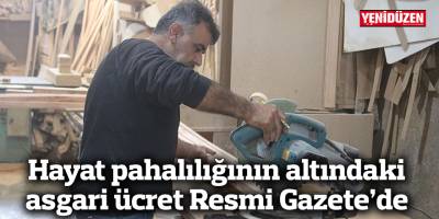 Hayat pahalılığının altındaki asgari ücret Resmi Gazete'de