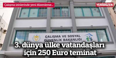 3. dünya ülke vatandaşları için 250 Euro teminat