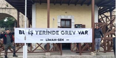 Mağusa Limanı’nda örgütlü Liman-Sen, tam gün uyarı grevi yaptı