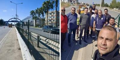 Lefkoşa-Güzelyurt ana yolu İrmar Market bölgesinde 2,5 kilometrelik bariyer yapımı tamamlandı