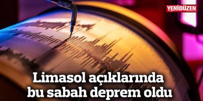 Limasol açıklarında bu sabah deprem oldu