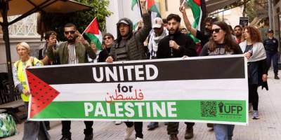 Kıbrıs'ın güneyinde Filistin’e destek gösterisi düzenlendi