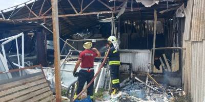 Müstaş mermer atölyesinde korkutan yangın