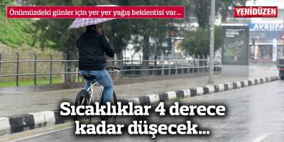 Önümüzdeki günler için yer yer yağış beklentisi var…