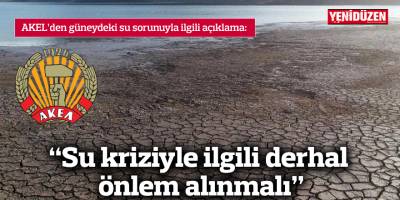 "Su kriziyle ilgili derhal önlem alınmalı"