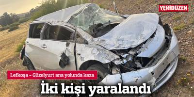 Lefkoşa - Güzelyurt ana yolundaki trafik kazasında 2 kişi yaralandı
