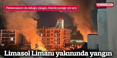 Limasol Limanı yakınında yangın