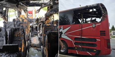 Girne – Lefkoşa ana yolunda seyreden otobüste yangın...