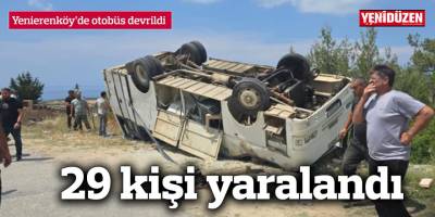 Yenierenköy’de otobüs devrildi, 29 kişi yaralandı
