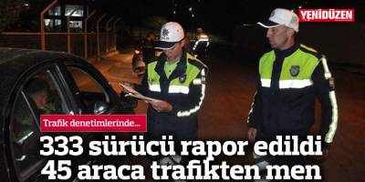 333 sürücü rapor edildi… 45 araca trafikten men