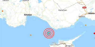 Akdeniz'de 4 büyüklüğünde deprem