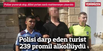 Polise yumruk atıp, dilini yırtan zanlı mahkemeye çıkarıldı