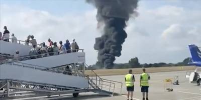 Londra Southend Havalimanı’ndan havalanan küçük uçak kısa süre sonra düştü