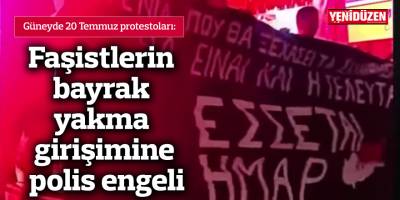 Faşistlerin bayrak yakma girişimine polis engeli