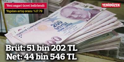 Asgari ücret belirlendi: Net: 44 bin 546 TL