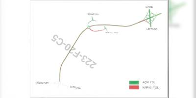 Lefkoşa Kuzey Çevre Yolunun bir kısmı 18.00’den itibaren trafiğe kapatılacak