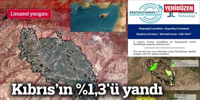 Kıbrıs’ın %1,3'ü yandı