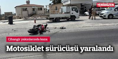 Motosiklet sürücüsü yaralandı