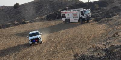 Hisarköy-Kozanköy arasında çıkan yangın korkuttu