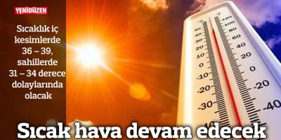Sıcak hava devam edecek