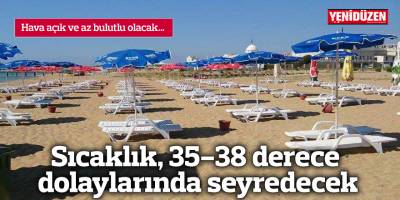 Sıcaklık, 35-38 derece dolaylarında seyredecek
