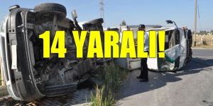 Minibüs ile kamyonet çarpıştı!