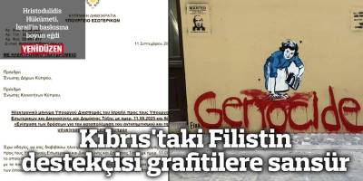 Kıbrıs'taki Filistin destekçisi grafitilere sansür