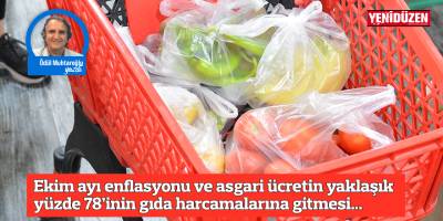 Ekim ayı enflasyonu ve asgari ücretin yaklaşık yüzde 78’inin gıda harcamalarına gitmesi...